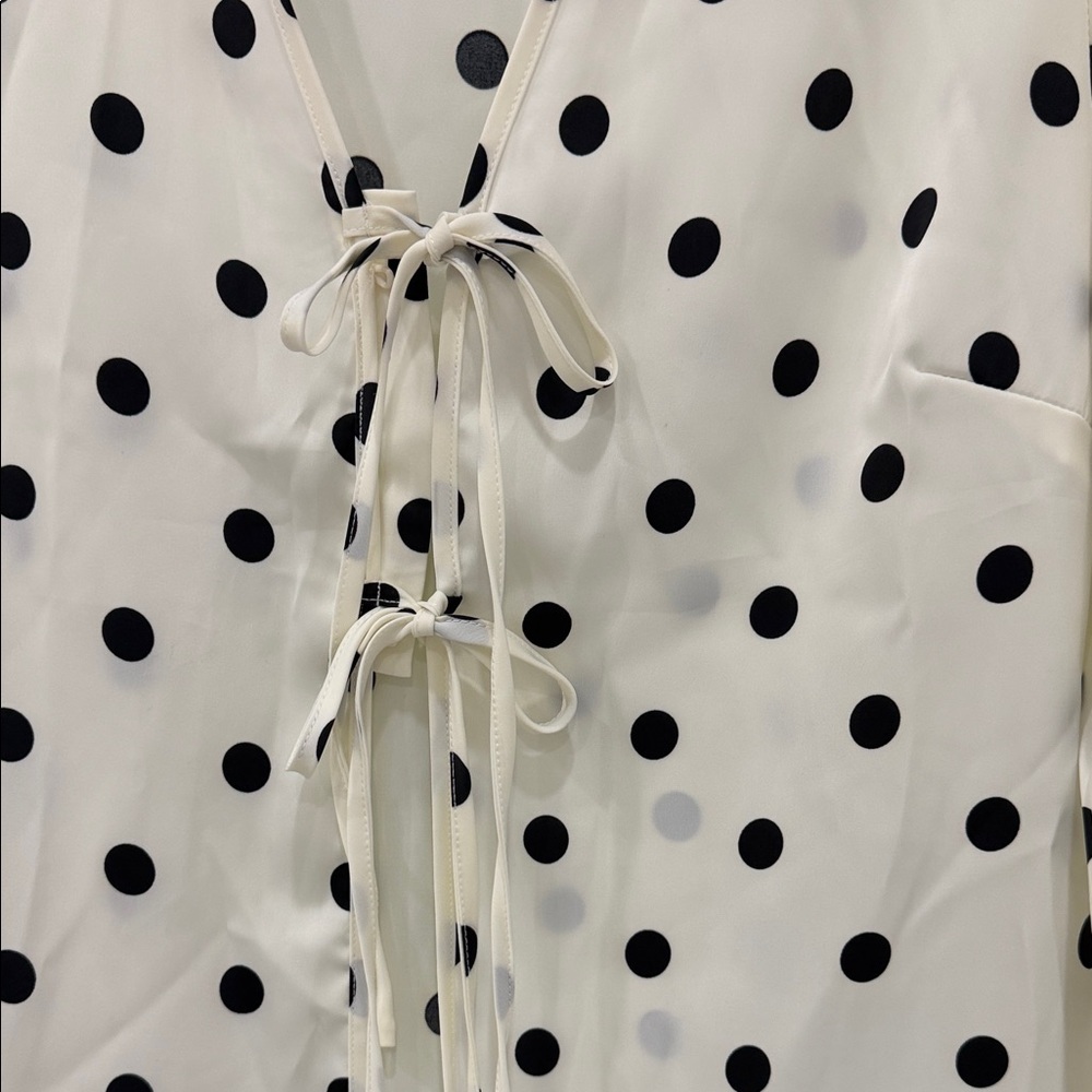 Rachel Zoe White and Black Polka Dot Blouse - Picture 4 of 7